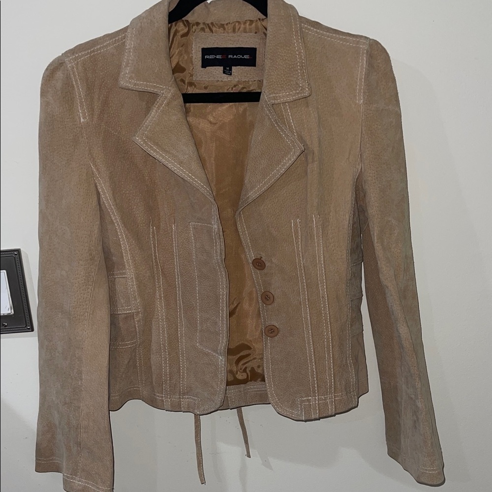 Vintage Leather Renee Raquel Corset Tan Suede Jacket